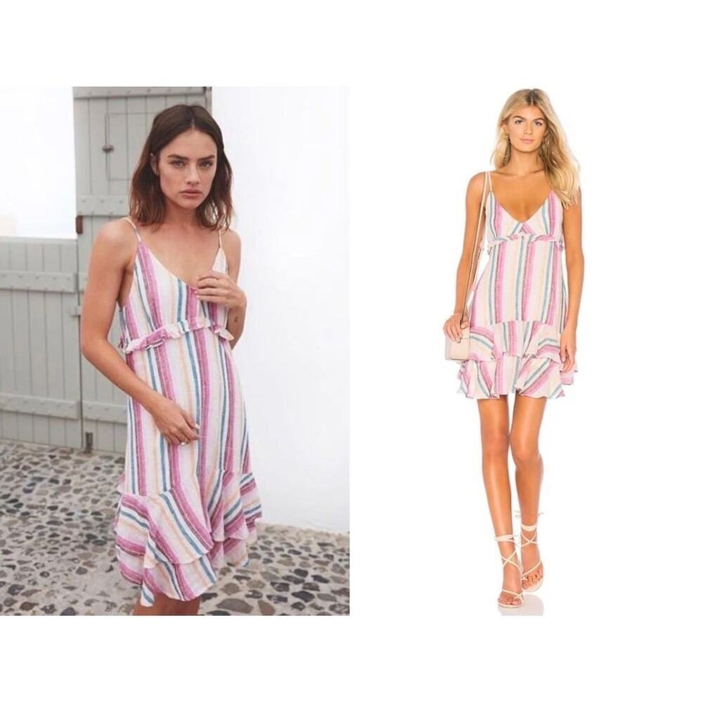 Rails Martina Striped Linen Blend Dress, Size S $178